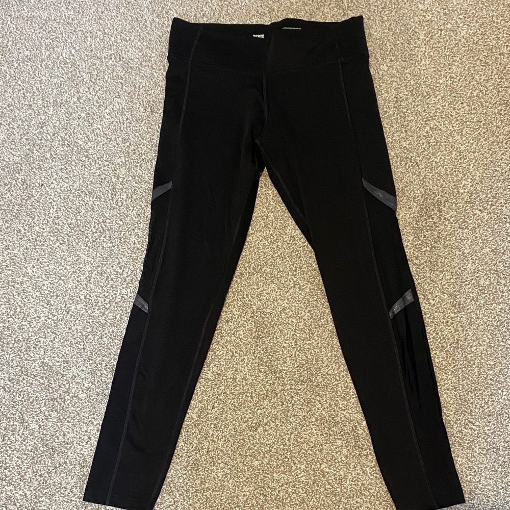 PINK Victoria's Secret Black Leggings with Mesh Detail